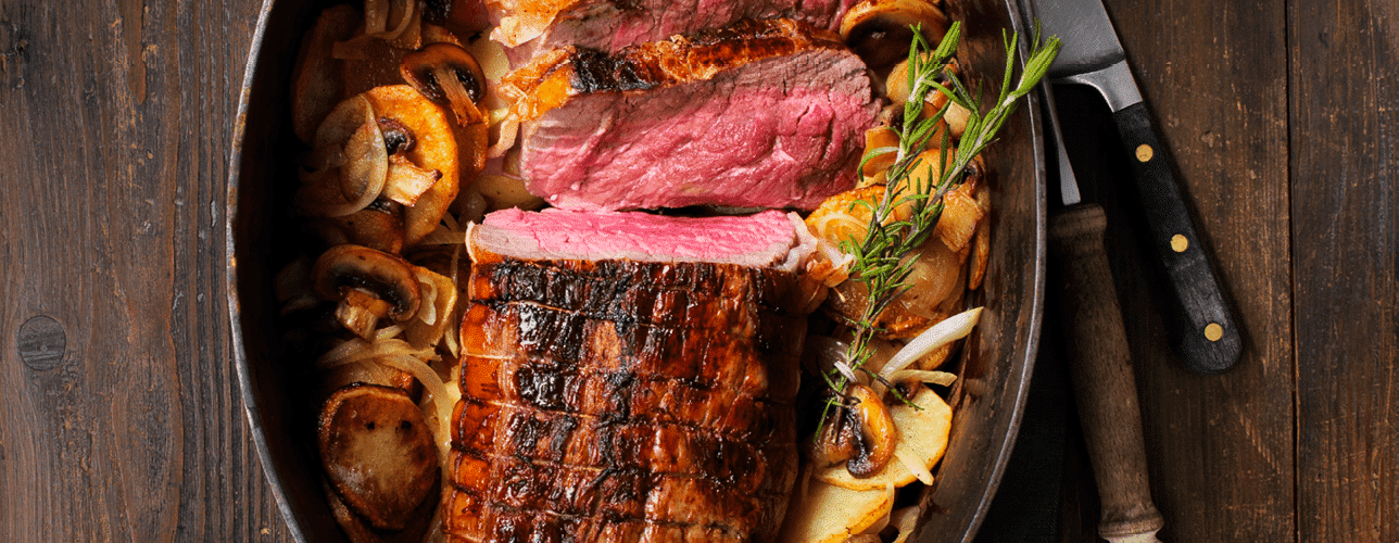 Banner : Rosbif et sa poêlée champignons pommes de terre