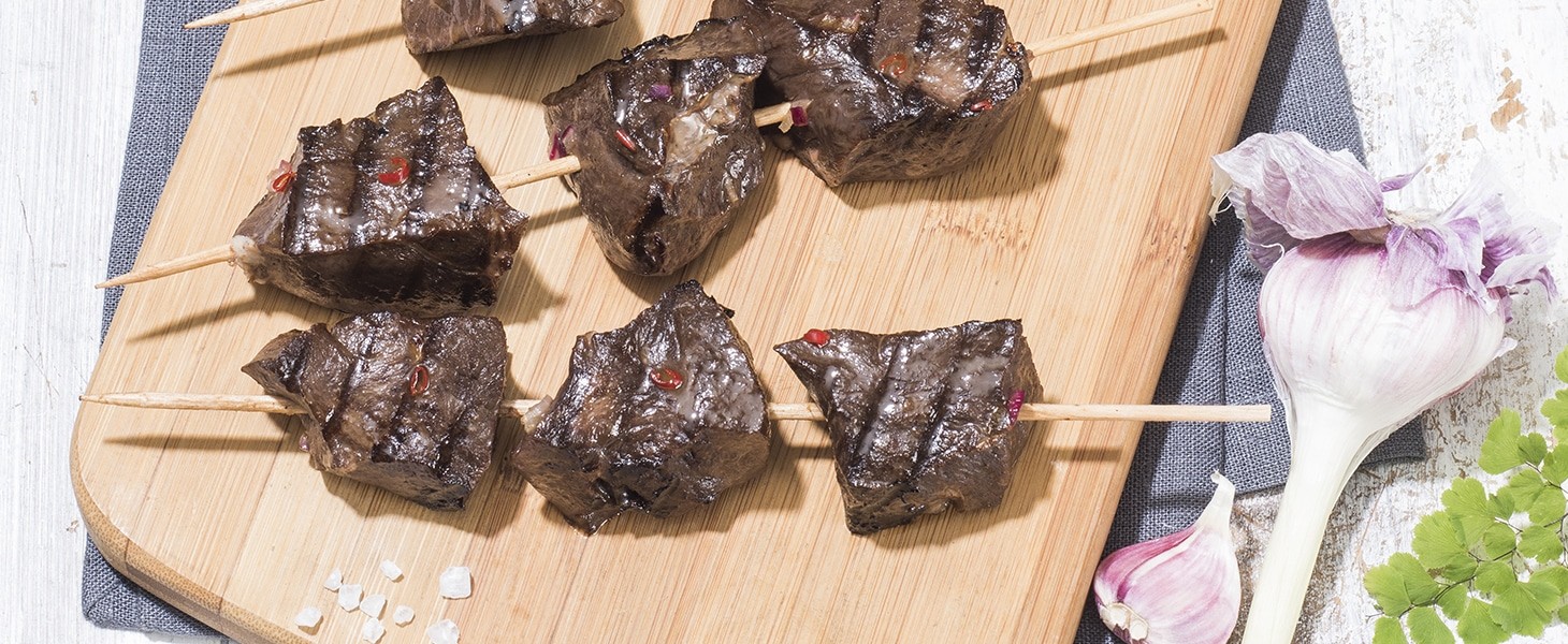 Recette de brochettes de cœur de boeuf