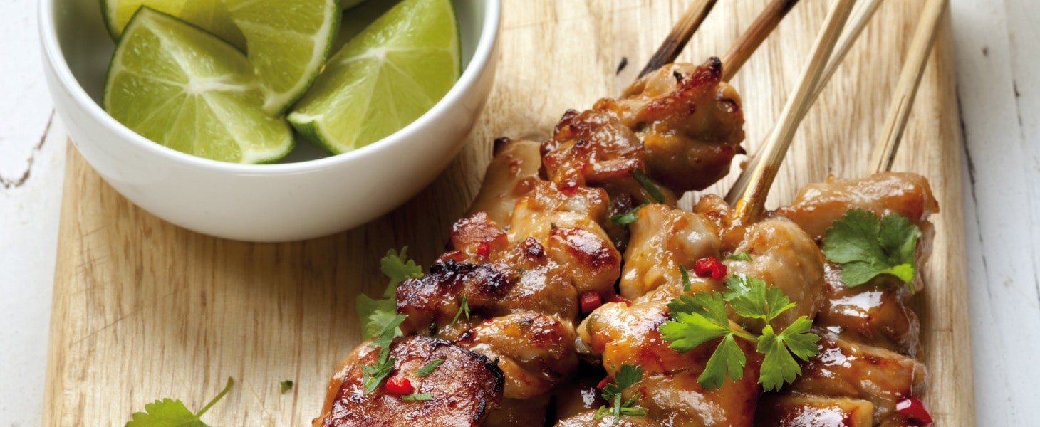 Banner : Brochettes de Poulet curry à la Thaï